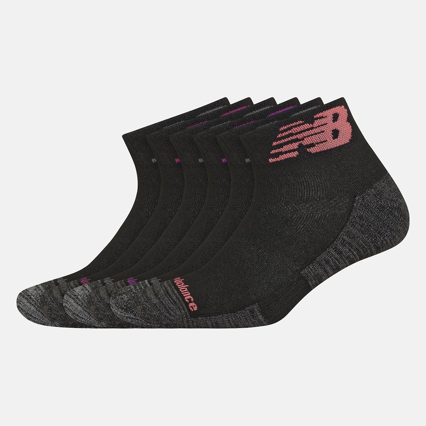 New Balance Performance Cushion Quarter Socks 6 Pack