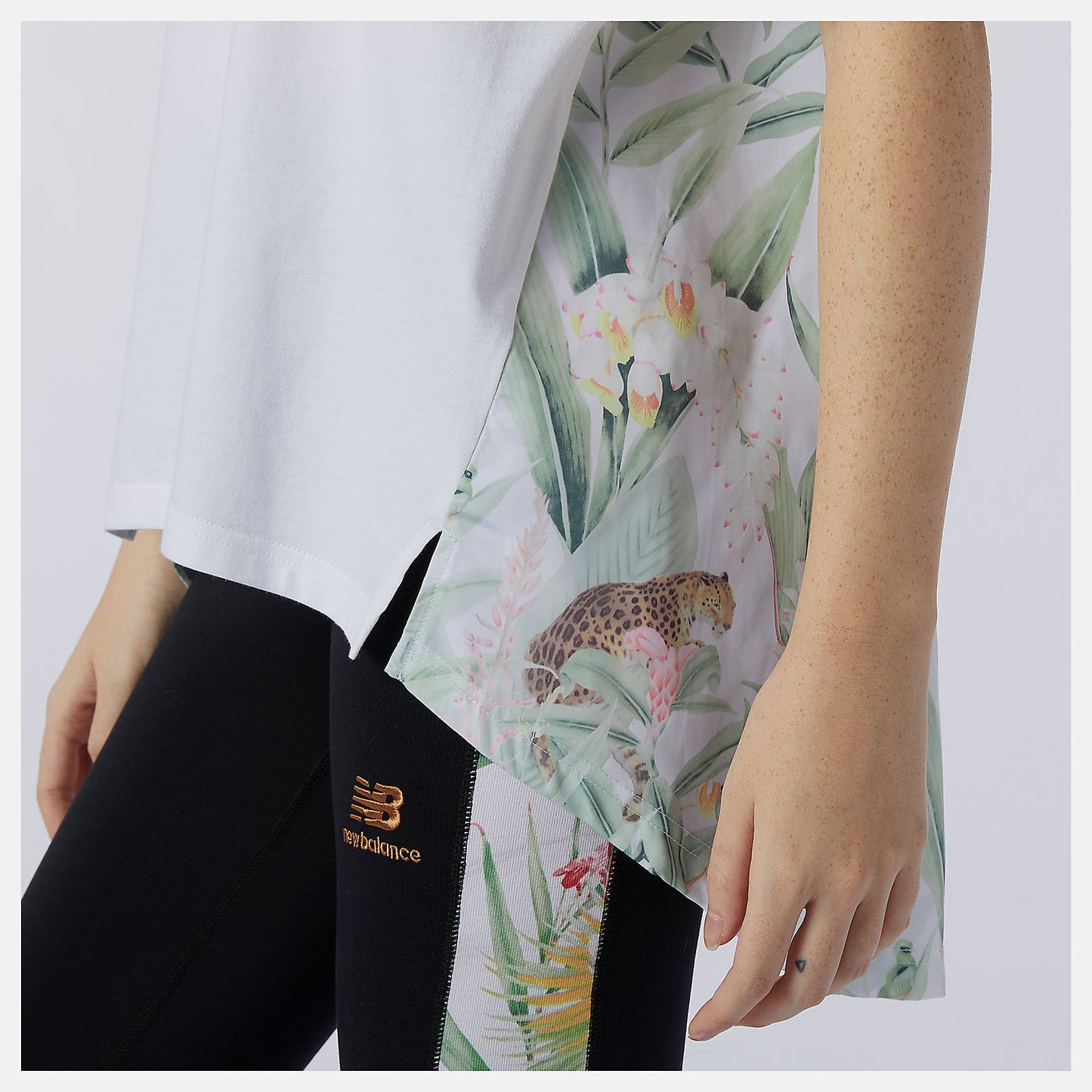 New Balance NB Essentials Botanical Knit Woven Mix Tee