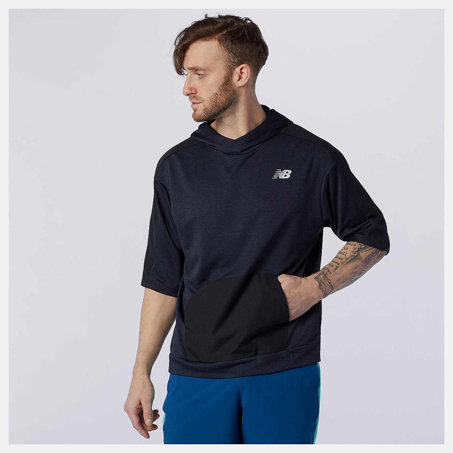 New Balance Tenacity Lightweight Knit Short Sleeve Hoodie