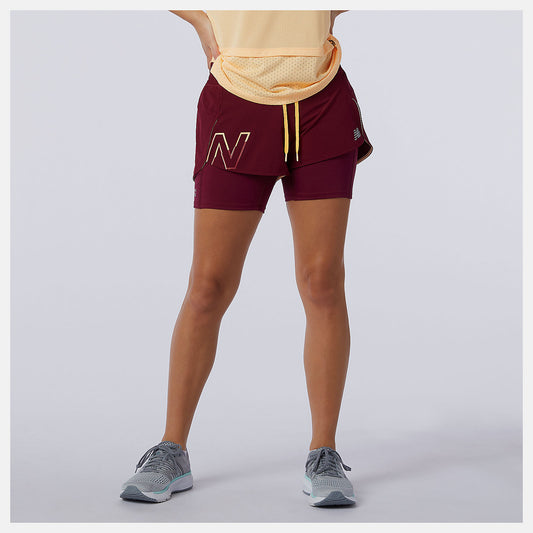 New Balance Printed Impact Run 2 In 1 Short