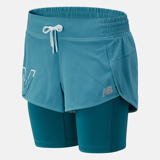 New Balance Printed Impact Run 2 In 1 Short