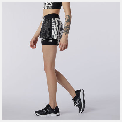 New Balance Relentless 2 In 1 Short Printed
