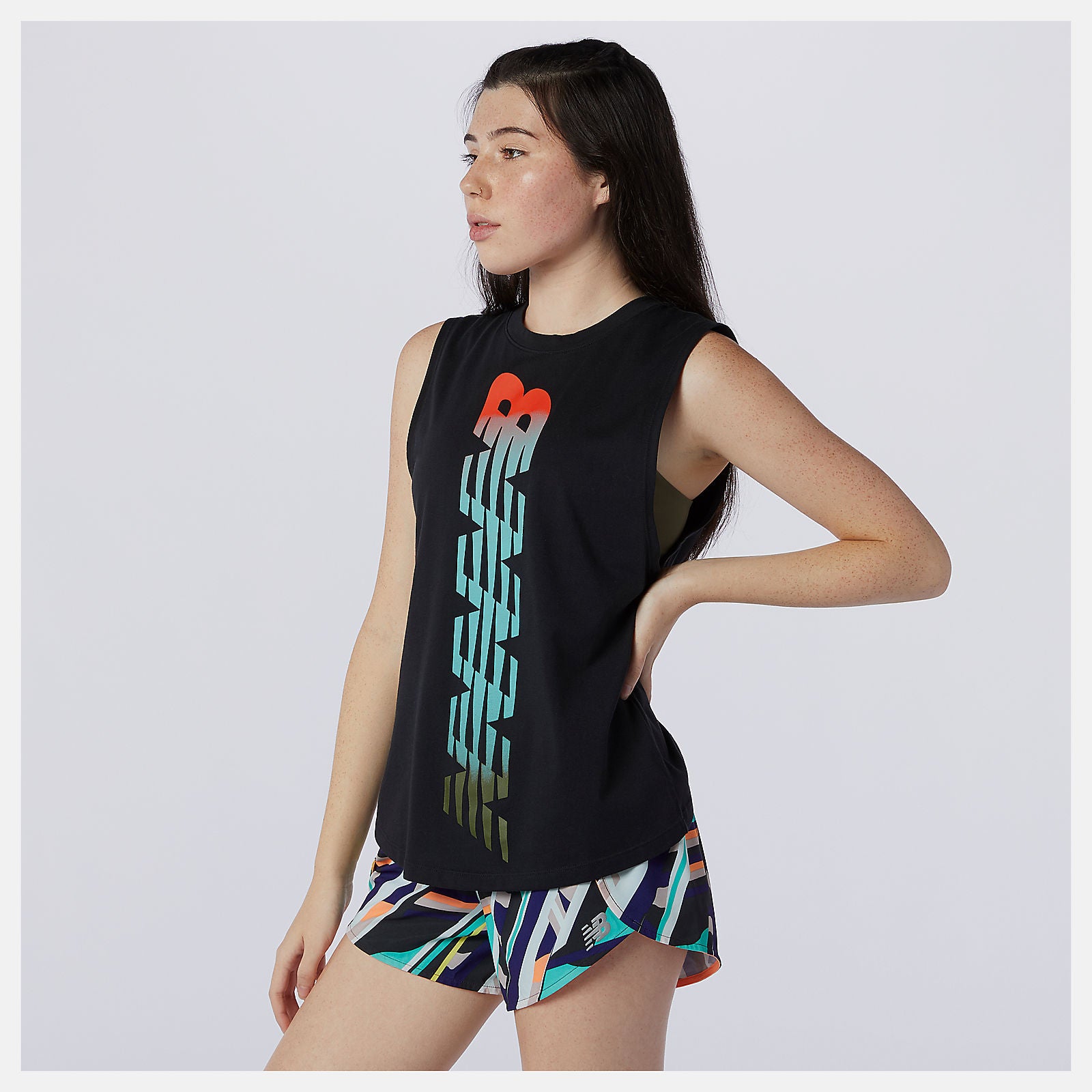 New Balance Relentless Cinched Back Graphic Tank
