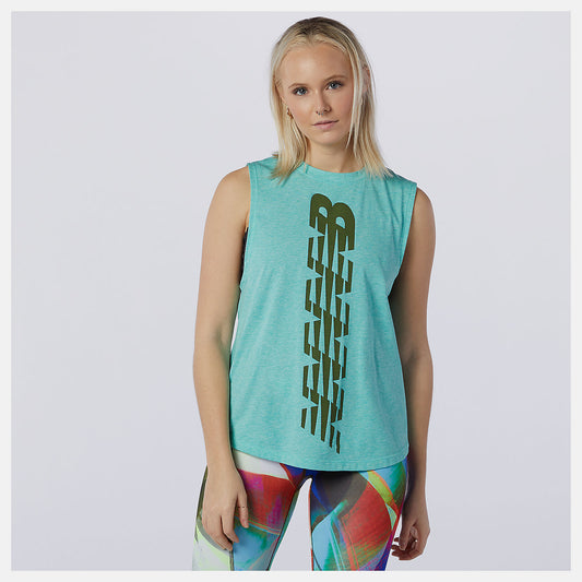 New Balance Relentless Cinched Back Graphic Tank