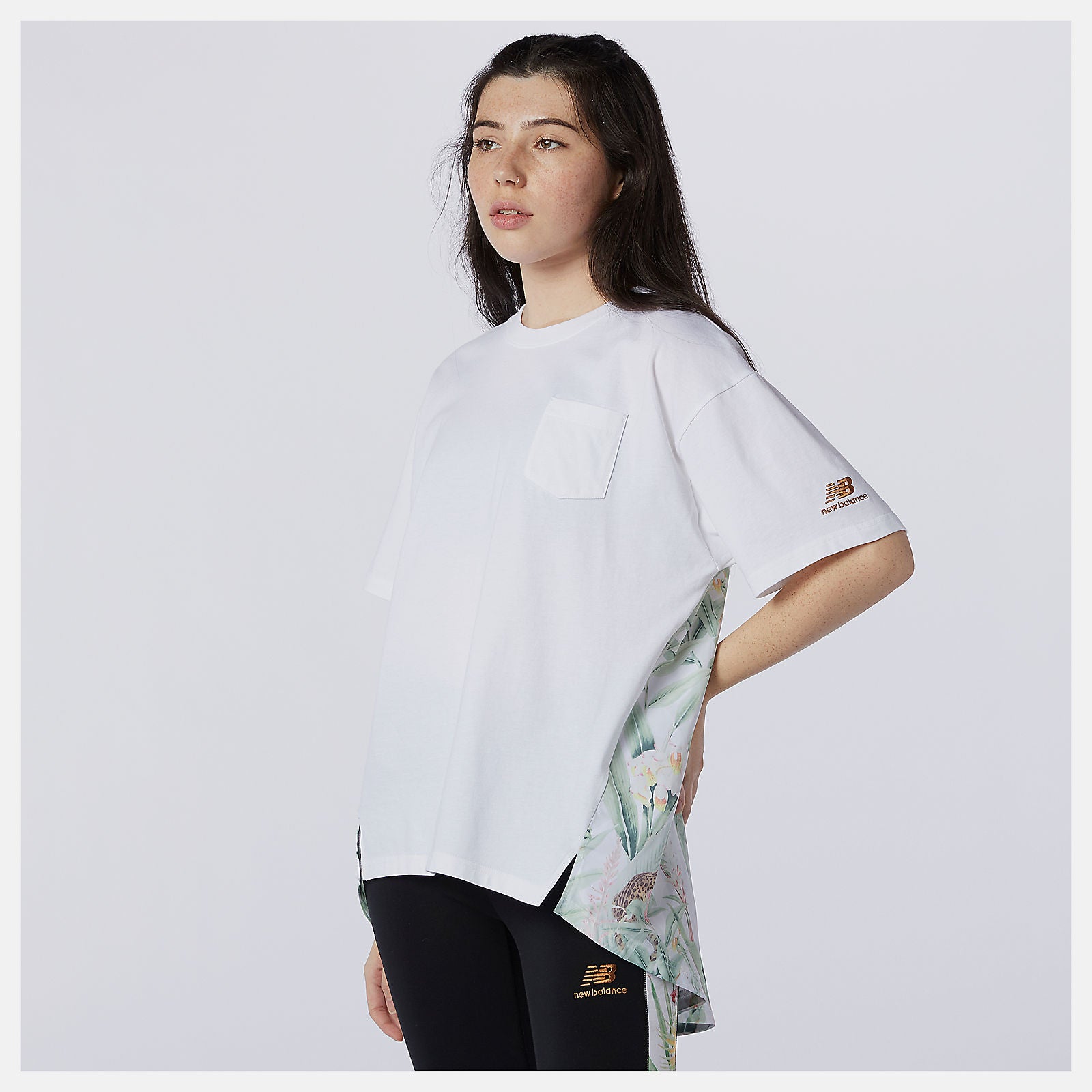 New Balance NB Essentials Botanical Knit Woven Mix Tee