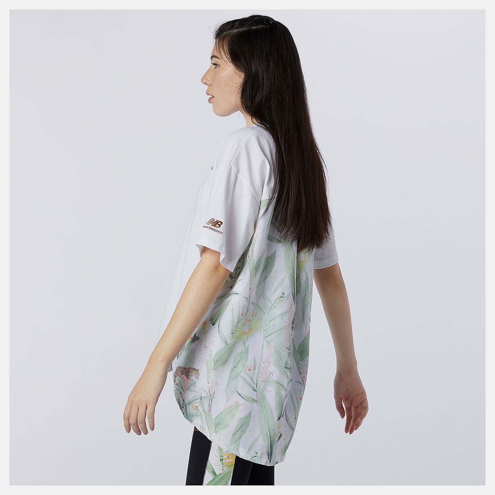 New Balance NB Essentials Botanical Knit Woven Mix Tee
