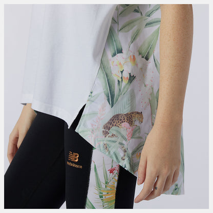 New Balance NB Essentials Botanical Knit Woven Mix Tee